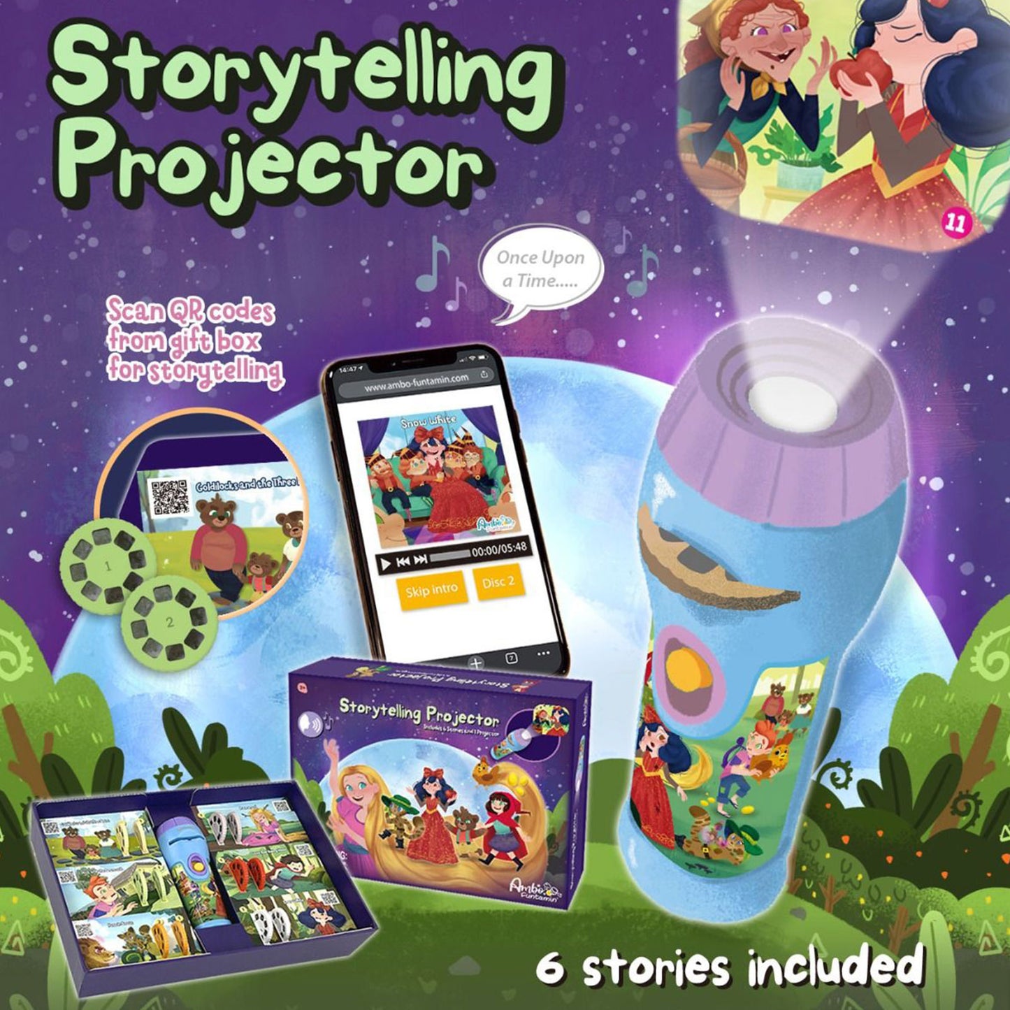 Storytelling Torch Projector 6 Stories Gift Set - Audio Kids Learning STEM Toy - Series 2 - Image 4
