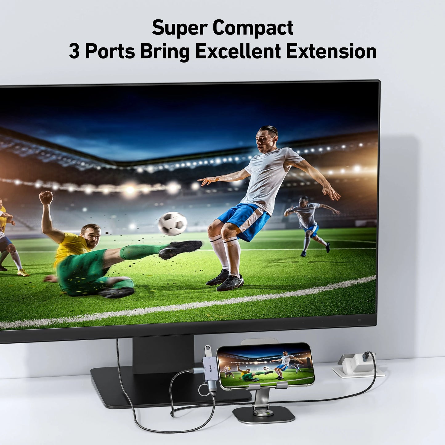 BENFEI 000391GY USB C to HDMI 4K@60Hz, 10Gbps USB-A, 100W Power Delivery - Image 6