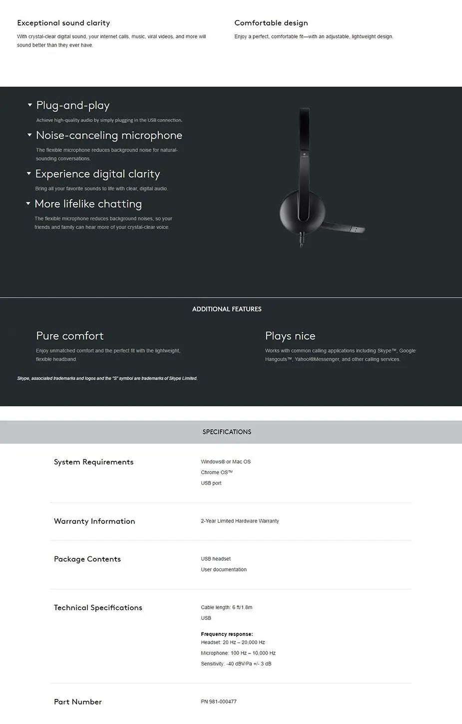 Logitech H340 USB Headset (981-000477) - Image 5