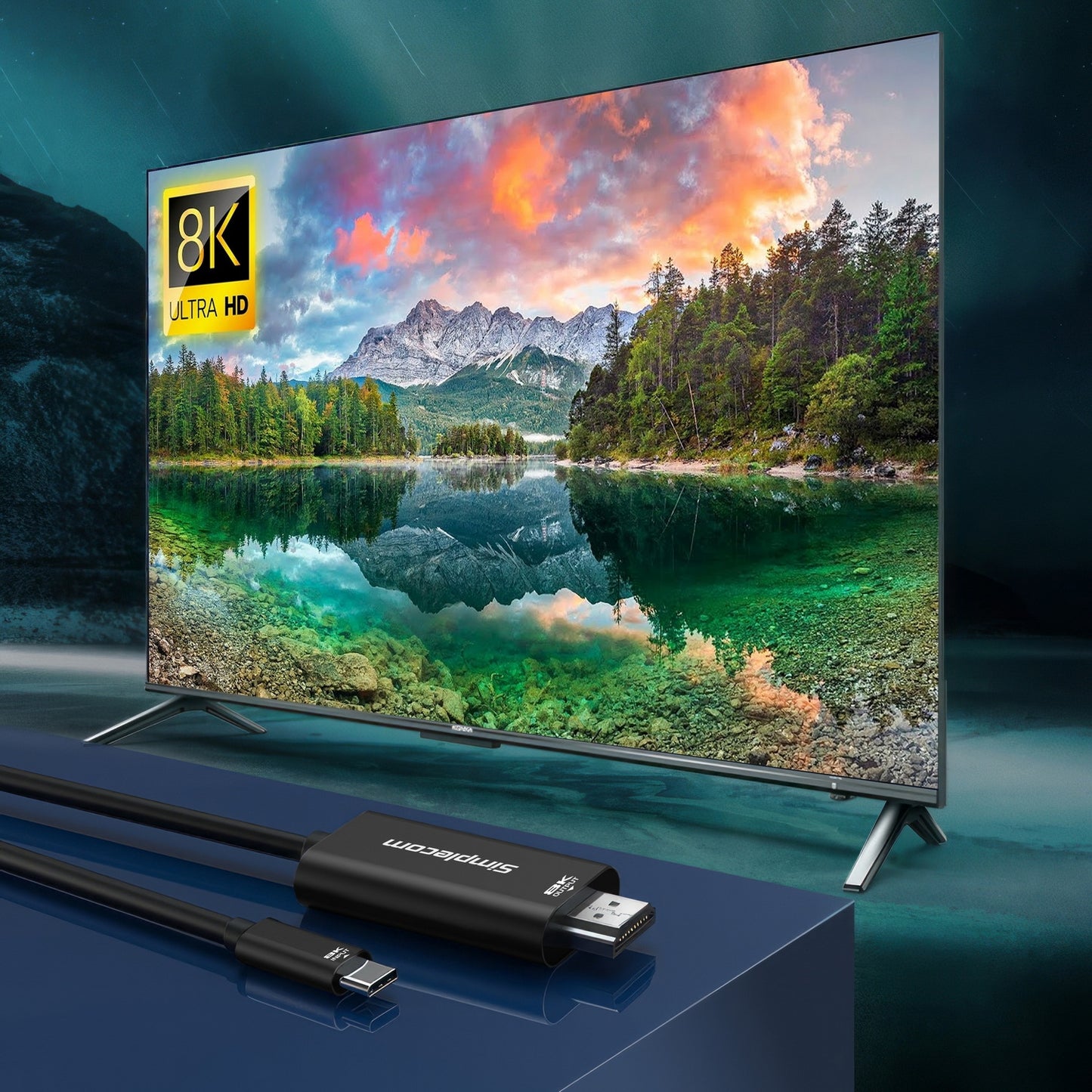 Simplecom DA324 USB-C to HDMI 2.1 Cable 2M HDCP 8K@60Hz - Image 4