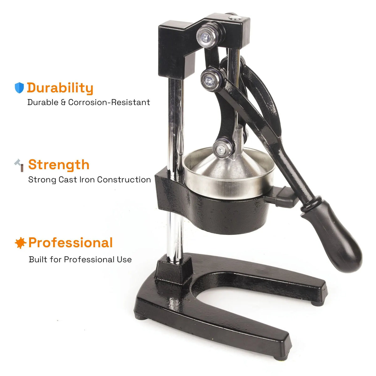 Heavy Duty Commercial Cast Iron Manual Juice Press Citrus Juicer for Oranges, Lemons, Pomegranates Durable Fruit Squeezer - Image 8