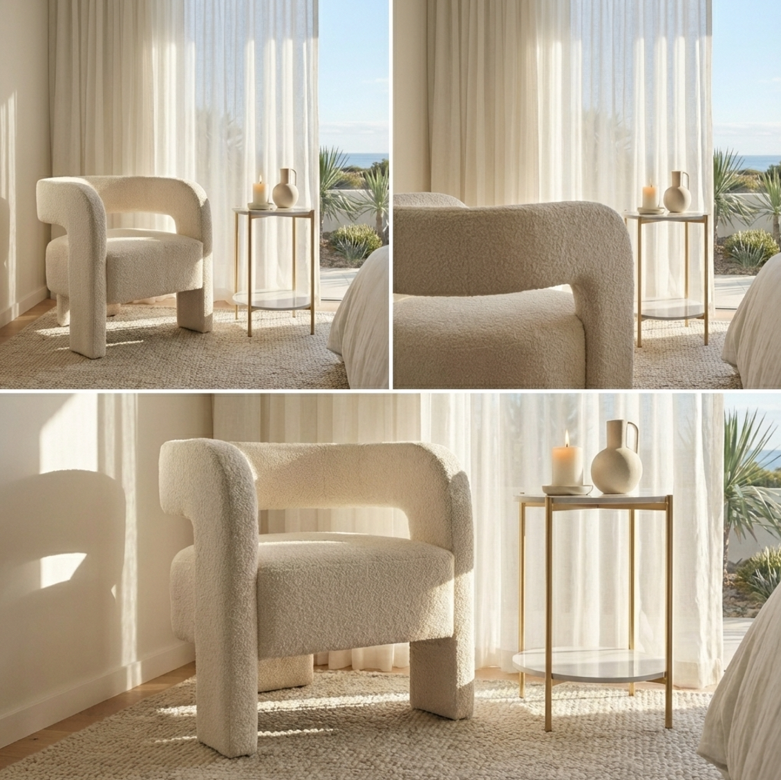 Interior Ave - Portia Boucle Arm Chair - Off White - Image 3