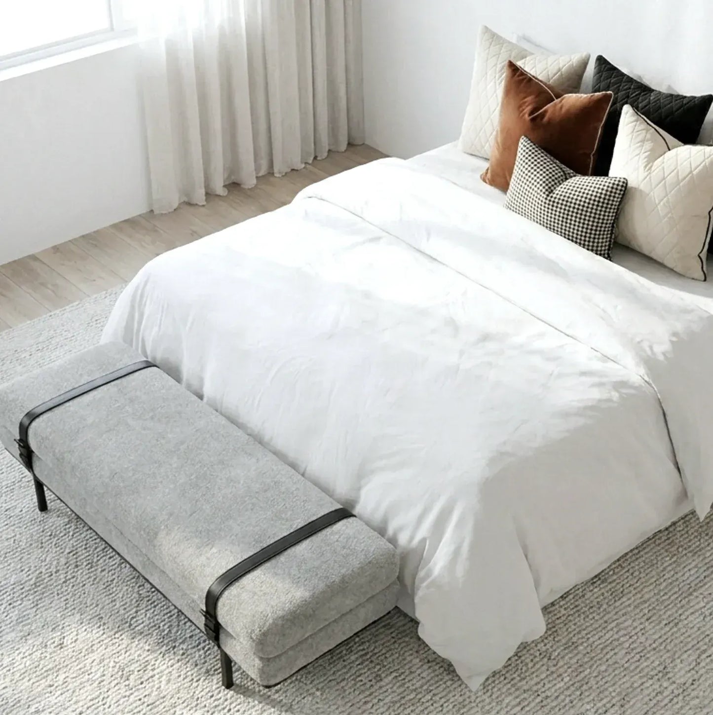 Interior Ave - Porter Bench - Light Grey - Image 5