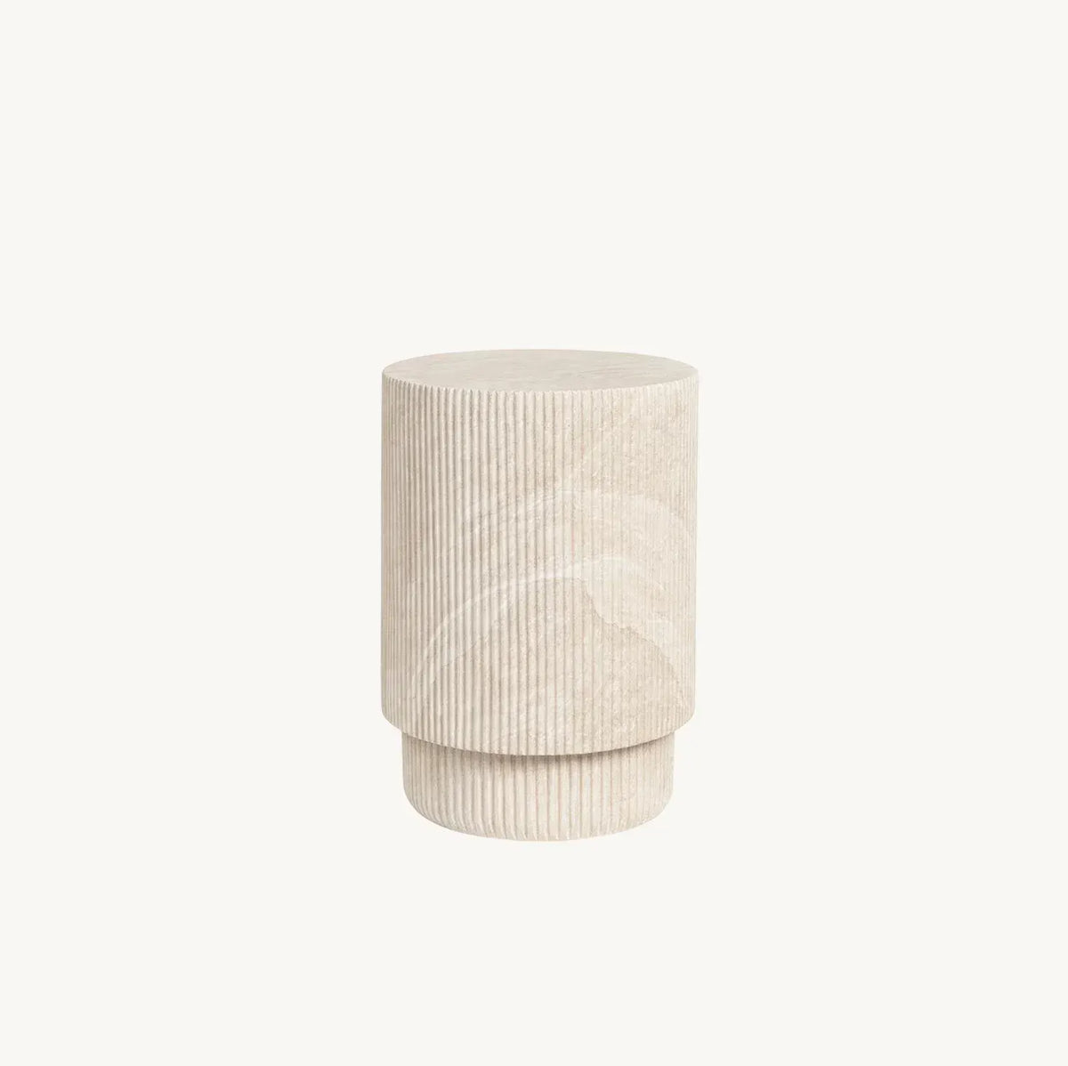 Interior Ave - Vera Fluted Stone Side Table - Matte Natural Stone - Image 4