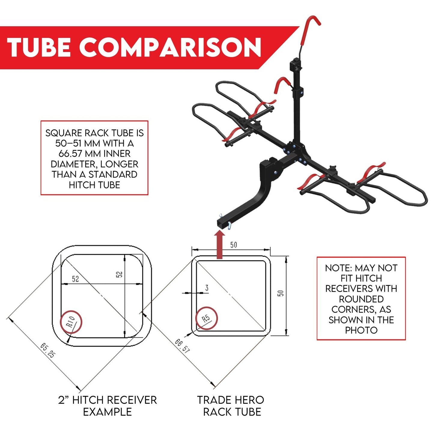 2 E Bike Platform Rack Rear Vehicle Car Carrier Bicycle Holder Hitch Receiver Foldable - Image 9