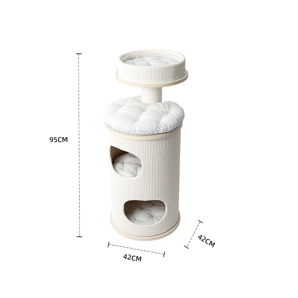 HONEYPOTCAT PURRING Multi-Level Sisal Barrel Cat Tower - 95cm - Image 3