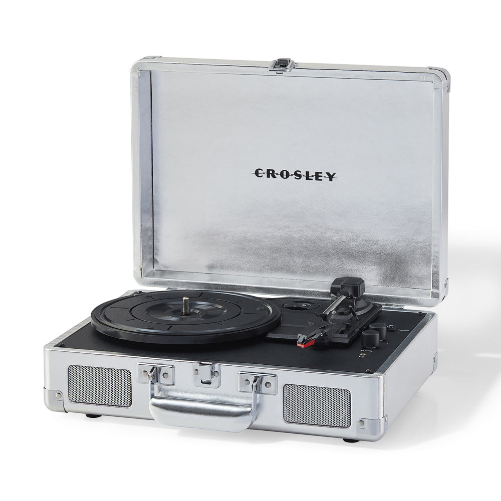 Crosley Cruiser Bluetooth Portable Turntable - Silver + Bundled Crosley Record Storage Crate - Image 5