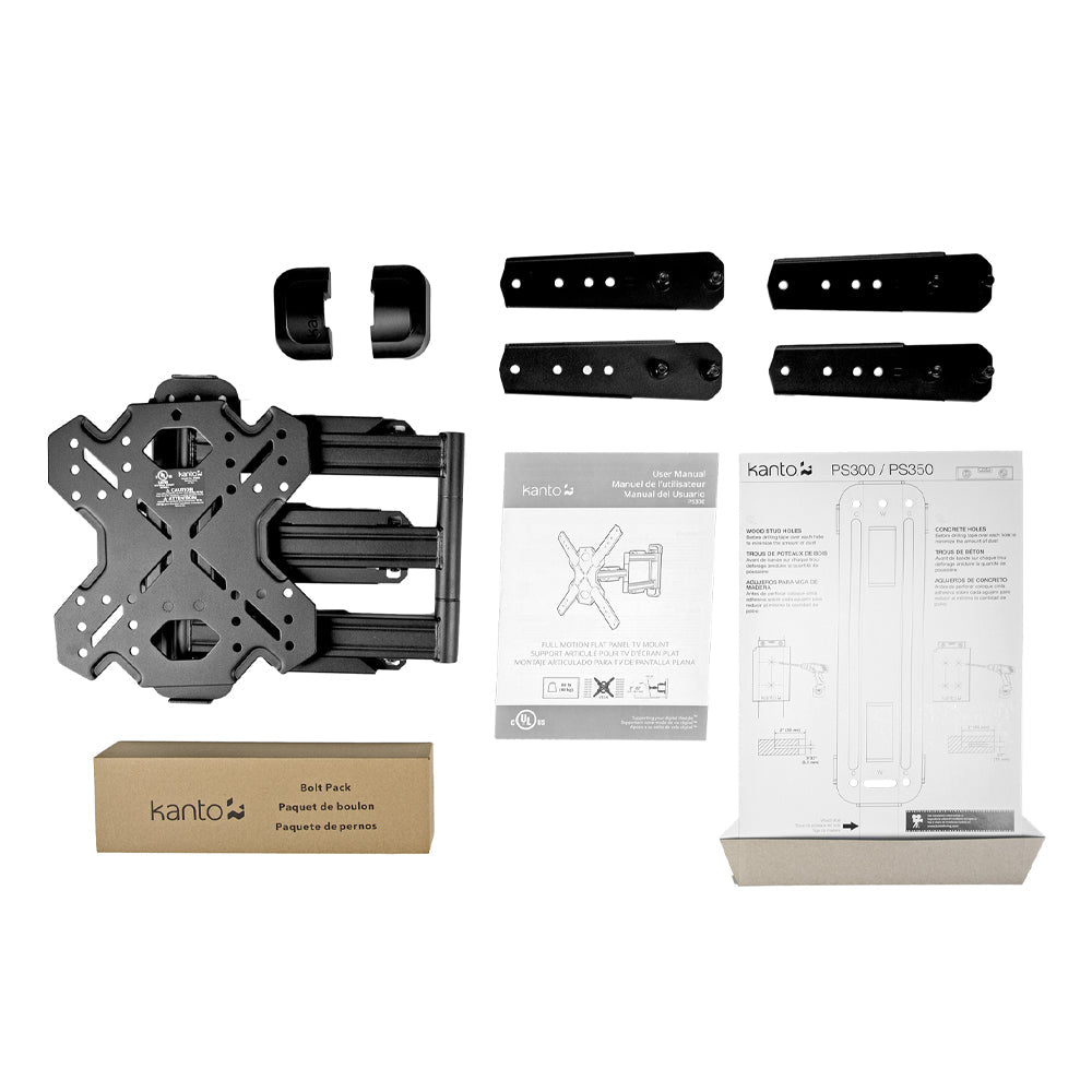 Kanto PS300 Full Motion TV Wall Mount for 25" - 75" TVs, Black - Image 7