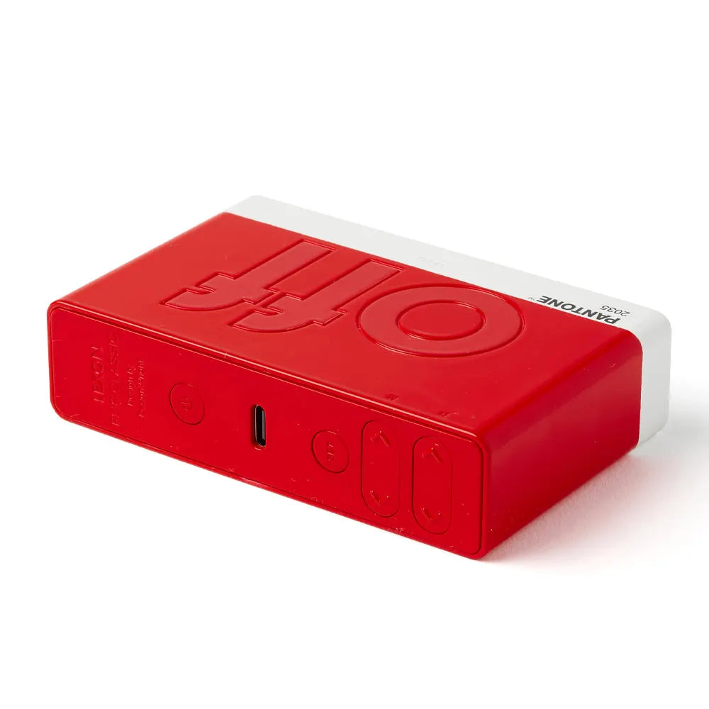 Lexon Flip Classic Reversible Alarm Clock PANTONE - 2035 Red - Image 5