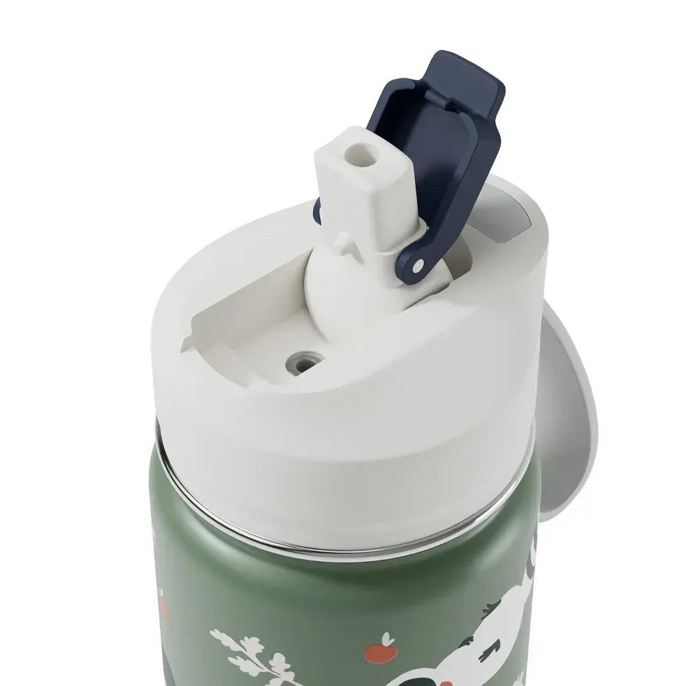 Monbento Twisty Kids Water Bottle with Snack Container- Racoon - Image 5