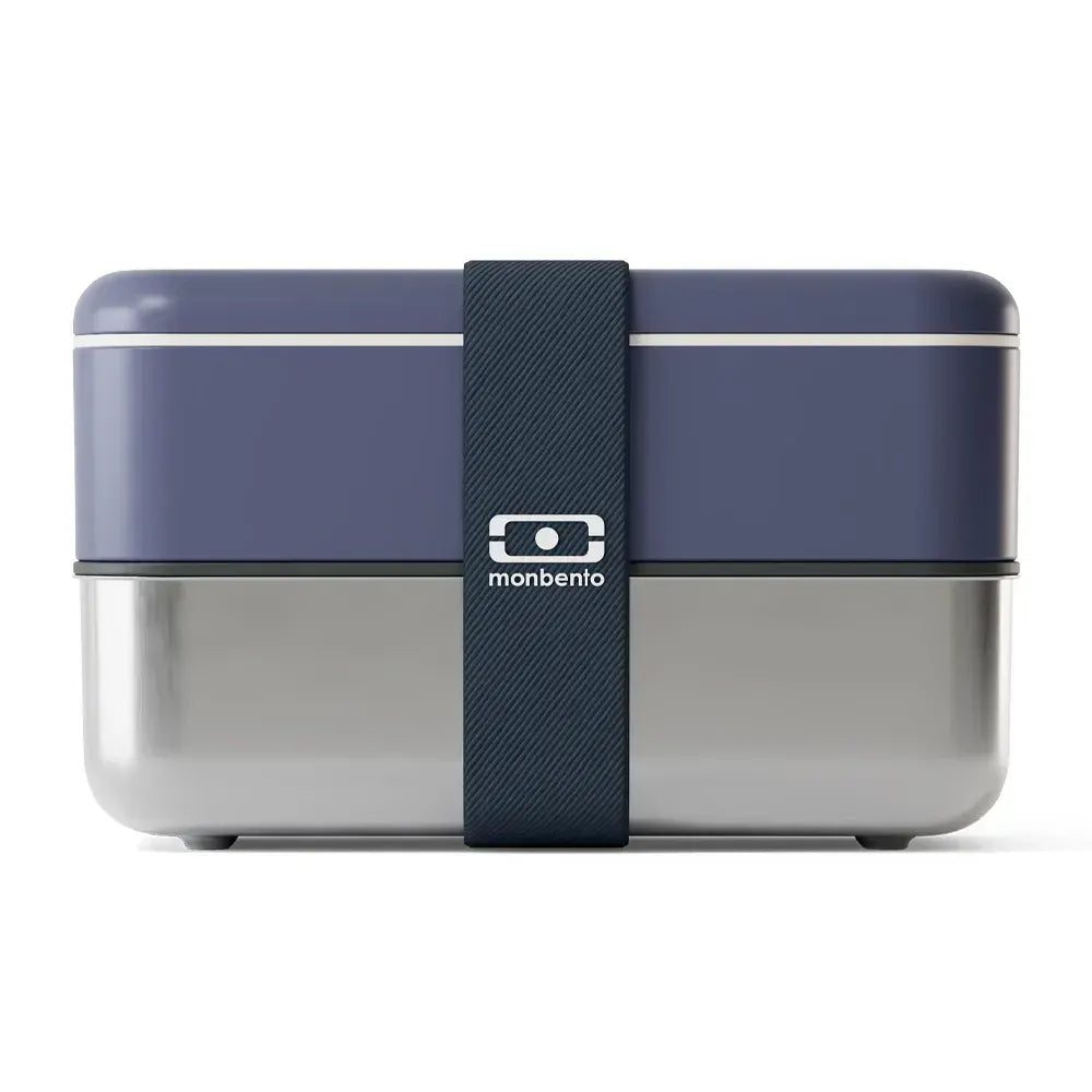 Monbento Mb Sense Original The Two-Tier Metal Food Container Sense Original - Natural Blue - Image 4
