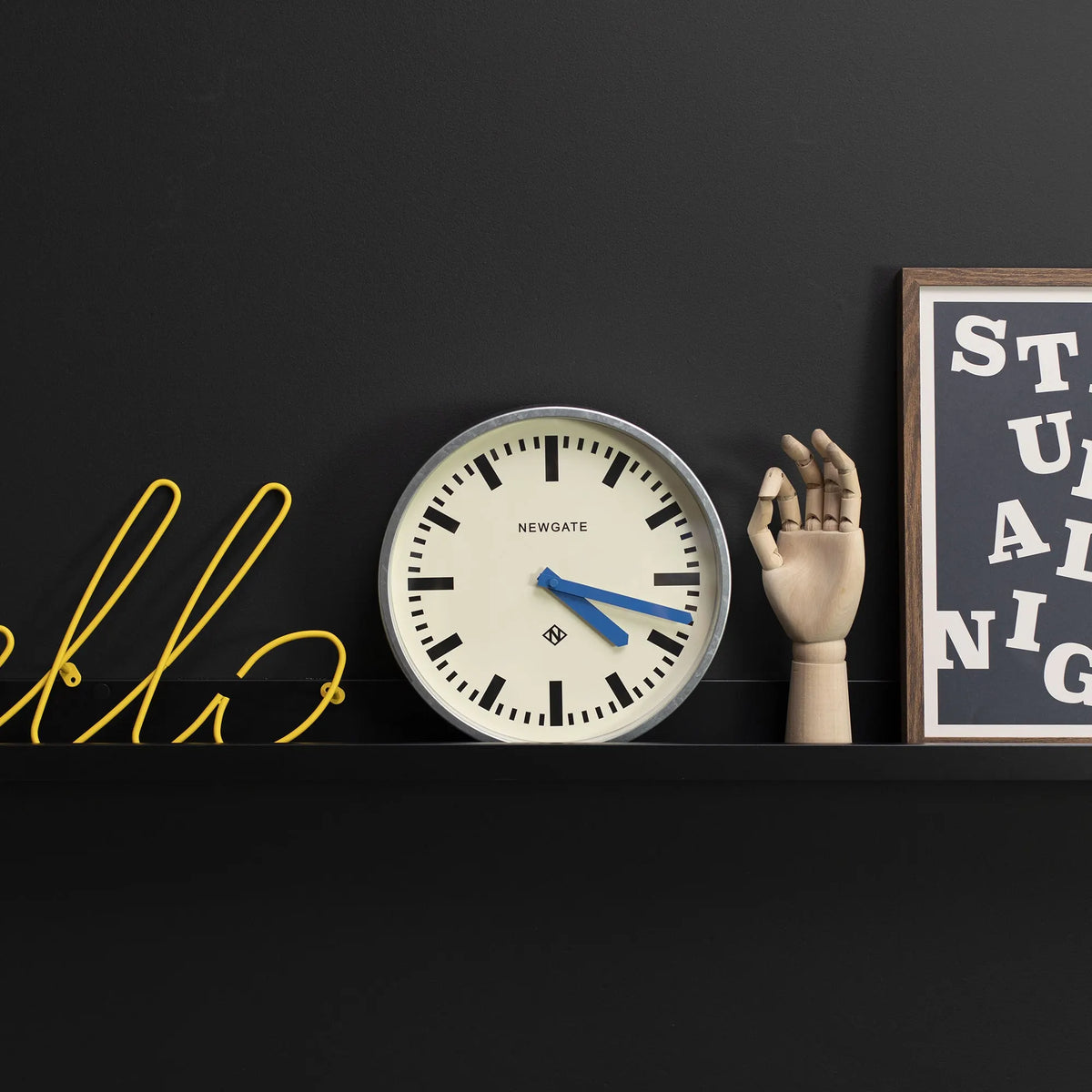 Newgate Luggage Wall Clock Galvanised Blue Hands - Image 4