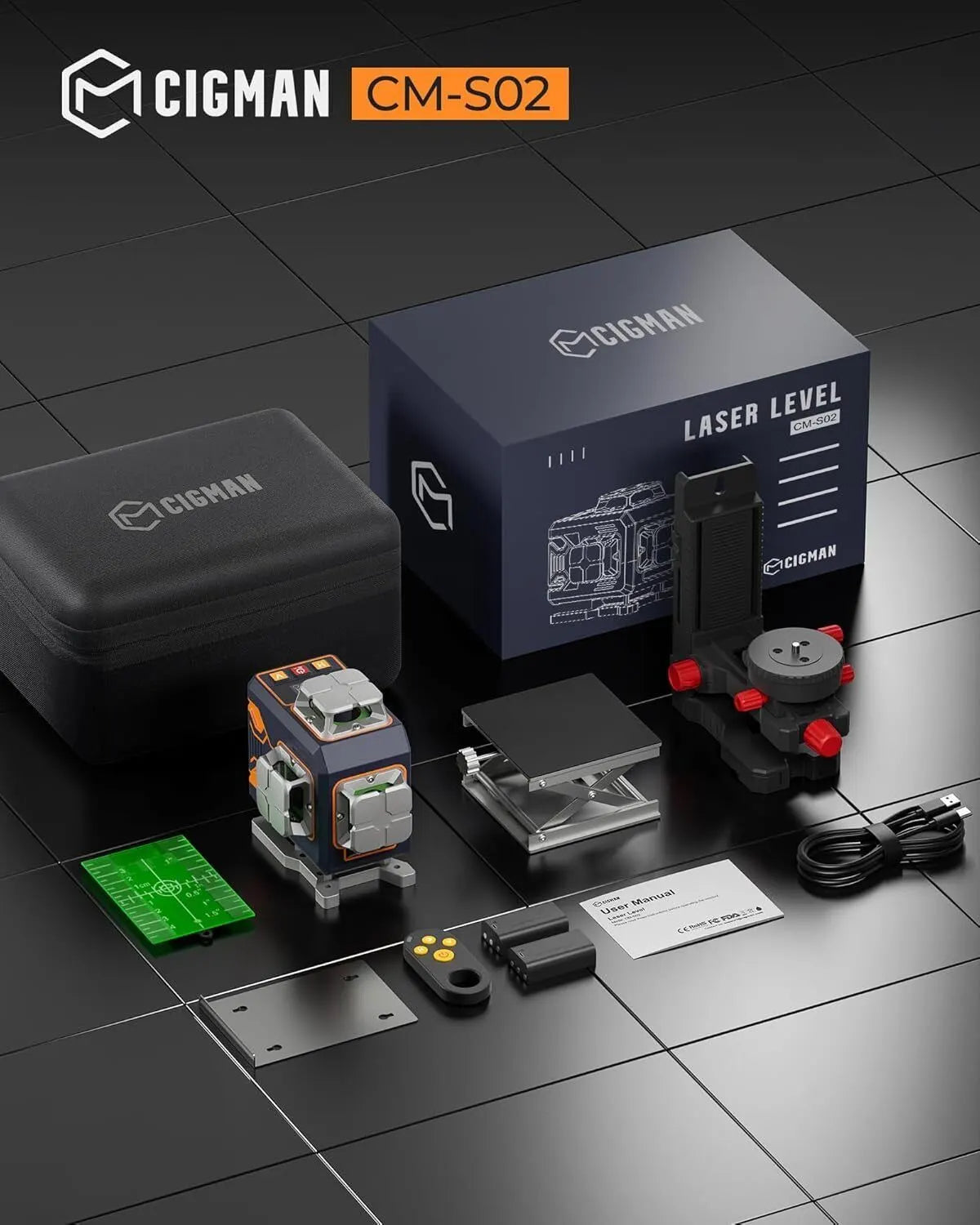 CIGMAN 4x360° 16 Lines Laser Level with Remote&APP Control, Self Leveling CM-S02 - Image 9