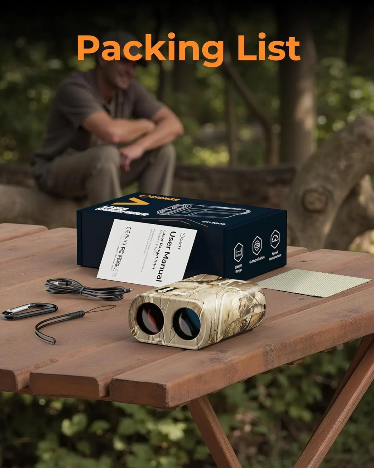 Ultra Long Range & Fast Accuracy: CIGMAN upgraded range finder measures from 5 to 3280 yards with an accuracy of ±1 yard, giving you reliable data in under 1 second. The multi-coated lens and 6x magnification deliver a bright, crisp view, even in dense wo - Image 6