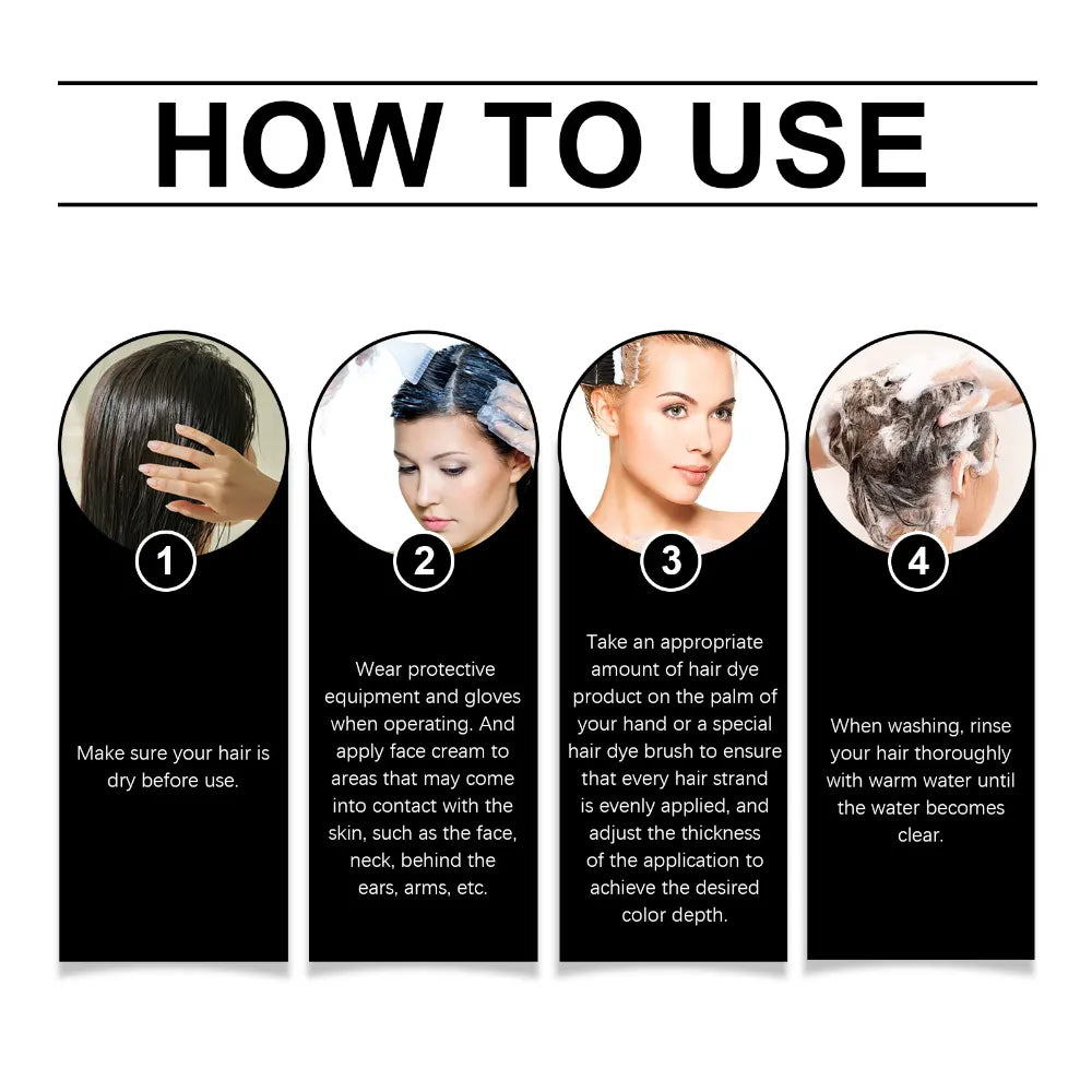 EELHOE Black Hair Dye Shampoo, Herbal Essence, Plant Extract, Moisturizing And Nourishing, Home Scalp Cleaning And Hair Care Shampoo - Image 6