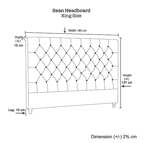 Bed Head King Size French Provincial Headboard Upholsterd Fabric Beige - Image 9