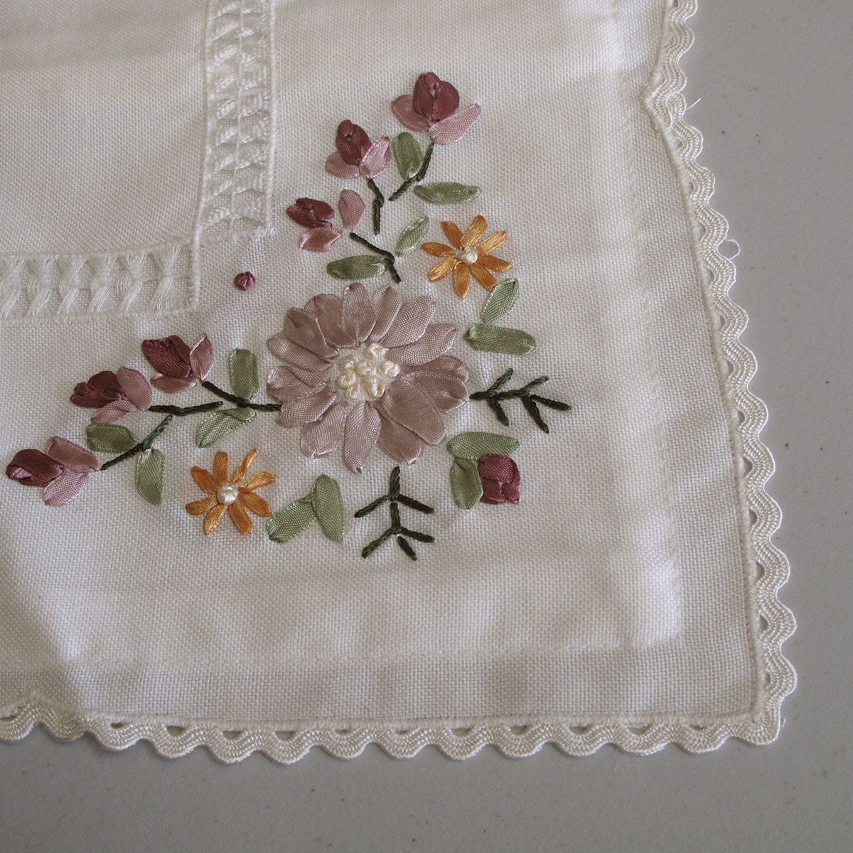 Victoriana Cream Applique Embroidered Cushion Cover 45 x 45 cm - Image 3
