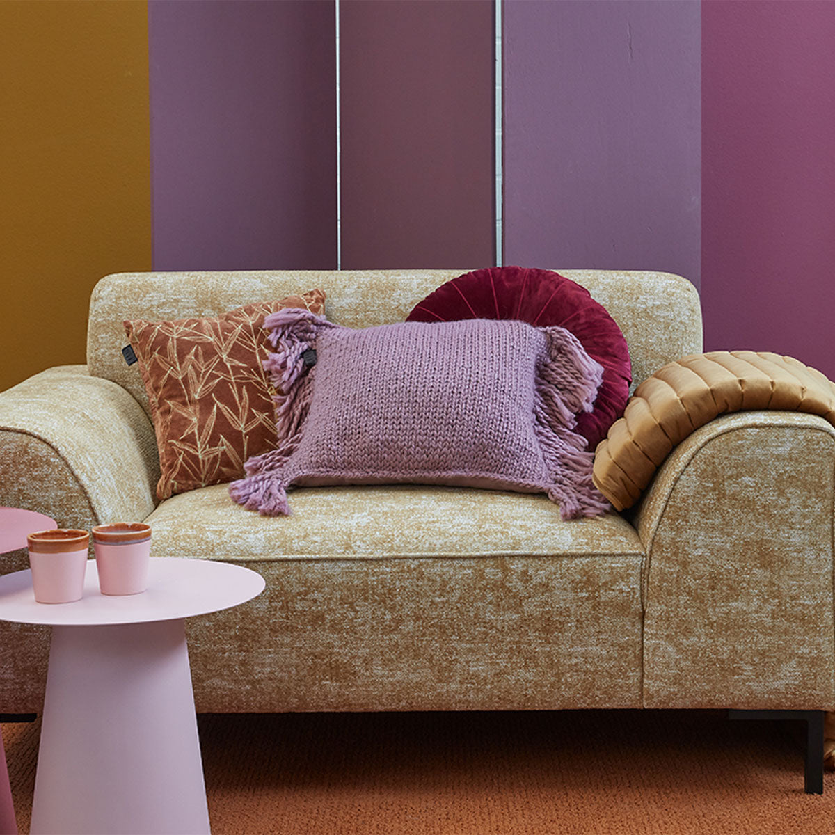 KAAT Amsterdam Jonine Lilac Square Filled Cushion 45cm x 45cm - Image 5