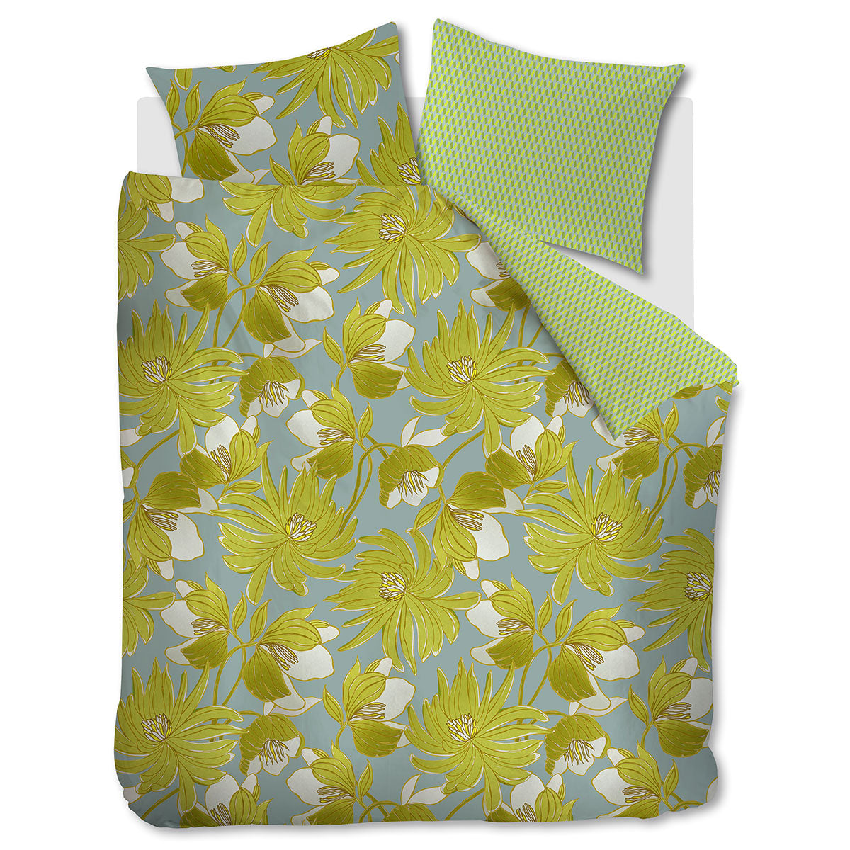 Oilily Melodi Green Cotton Floral Quilt Cover Set Queen - Image 6