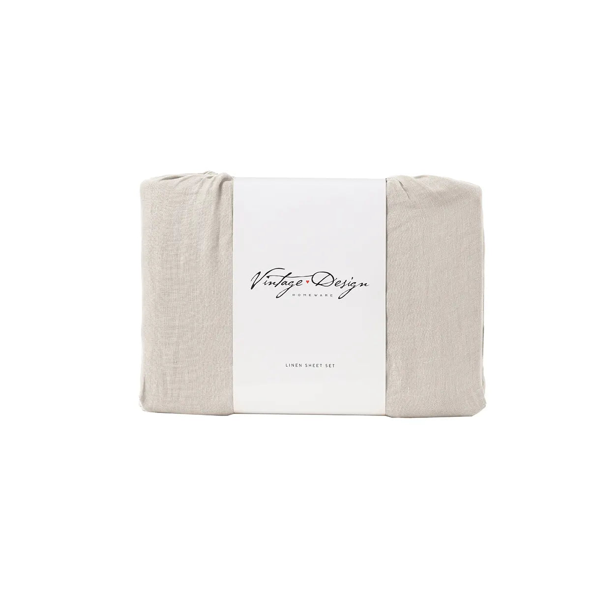 Vintage Design Homewares Natural French Linen Sheet Set King - Image 4