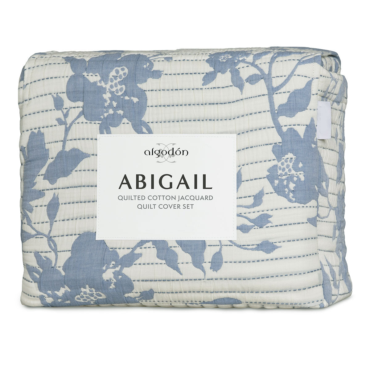 Algodon Abigail Multi Lightly Quilted Cotton Jacquard Quilt Cover Set King - Image 5