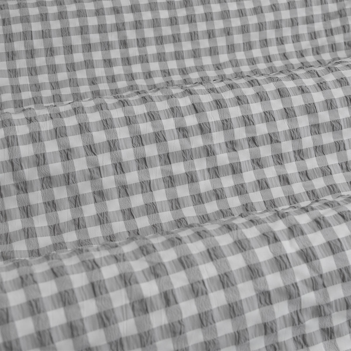 Ardor Rowe Grey Textured Seersucker Quilt Cover Set Queen - Image 4