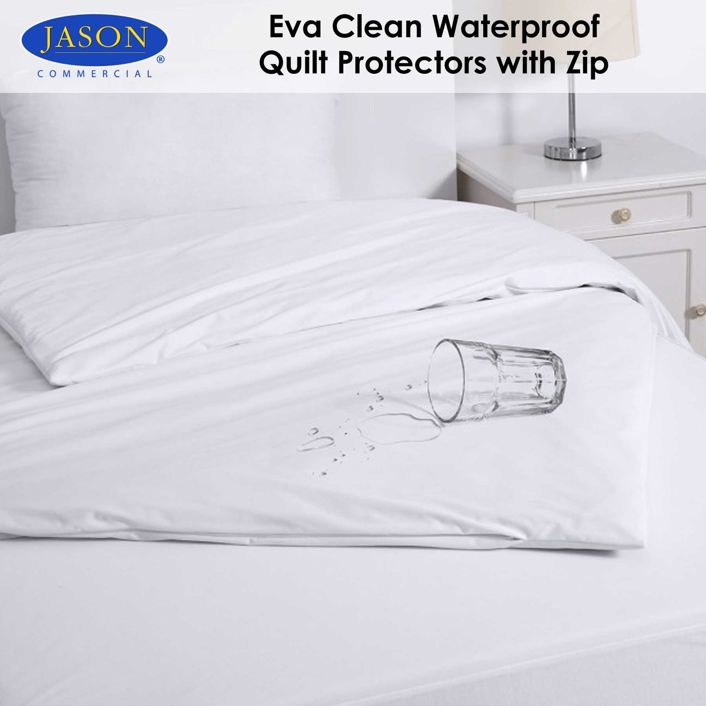 Jason Eva Clean Waterproof Quilt Protectors with Zip - Super King - Image 2