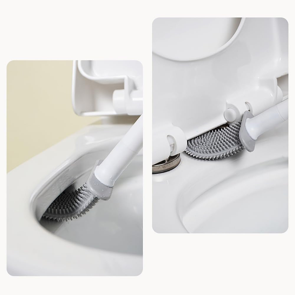 Silicone Flexible Head Deep Cleaning Toilet Brush with Wall Mount Holder - Image 6
