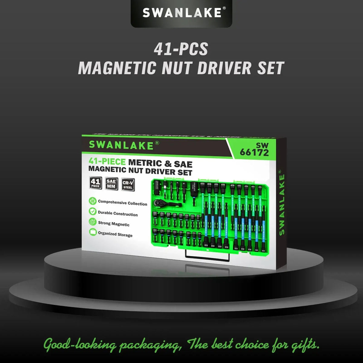 SWANLAKE 41Pcs 1/4" Magnetic Nut Driver Set SAE Metric Adapter Kit with Case - Image 8