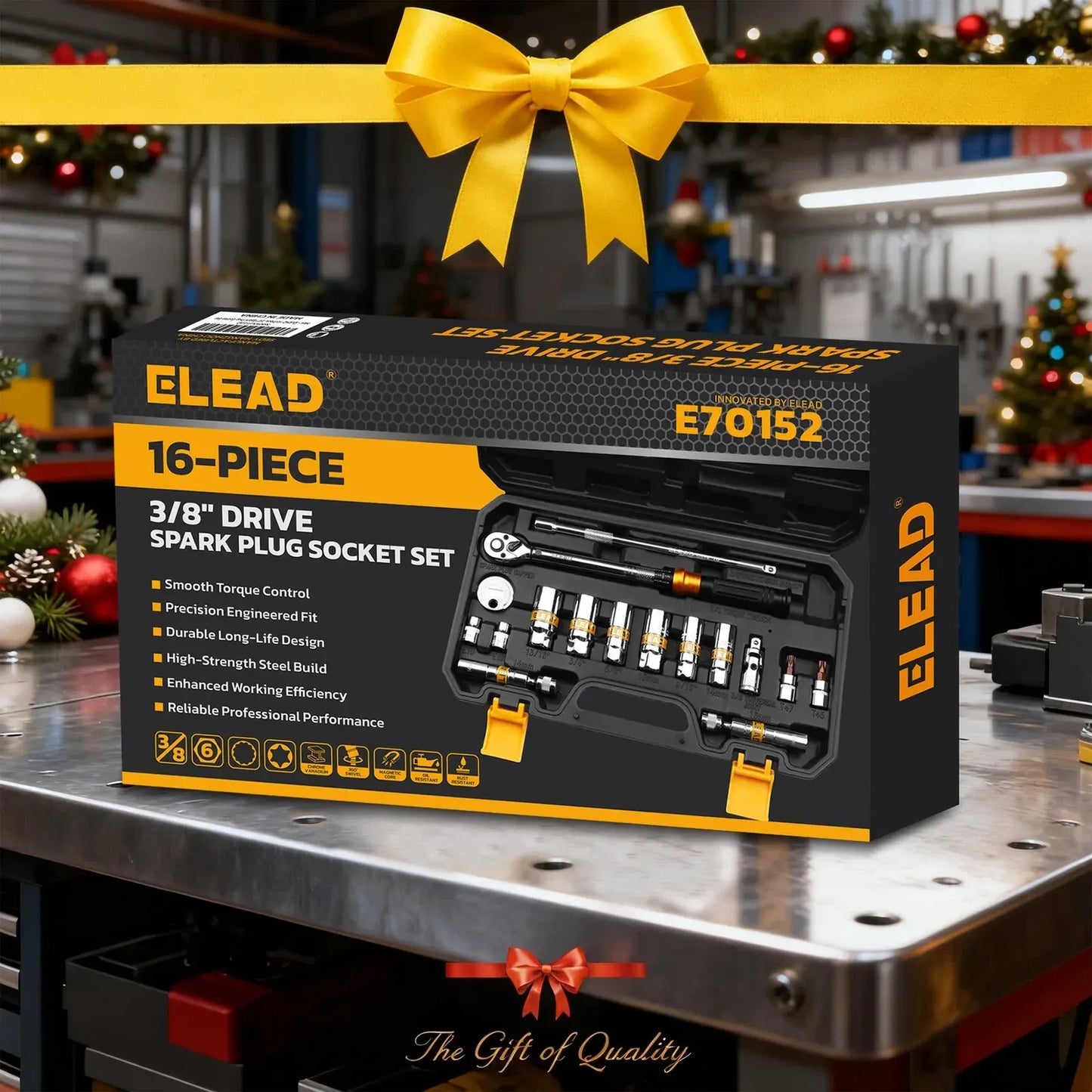 ELEAD 16Pc Spark Plug Socket Set 3/8" Drive Torque Wrench Kit CR-V Removal Tool - Image 8