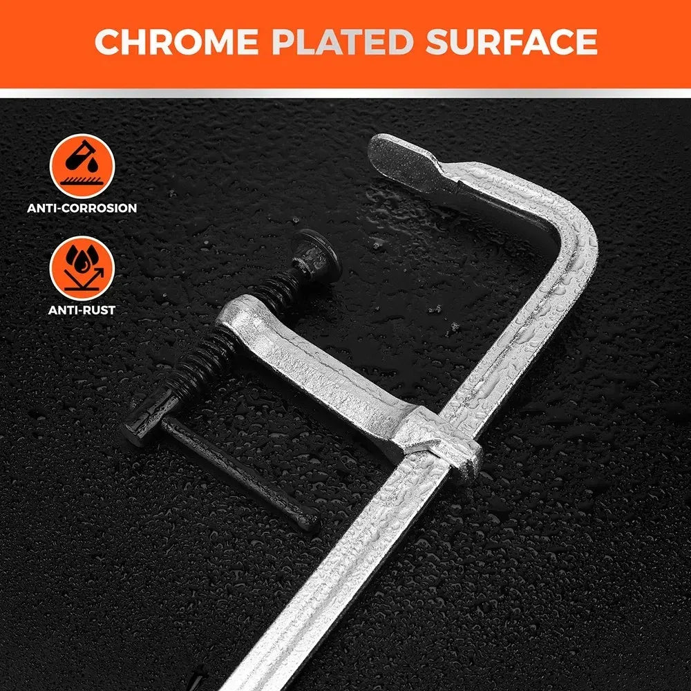 4Pcs 12" Heavy Duty F Clamp 450lbs Capacity Woodworking Drop-Forged Steel Frame - Image 9