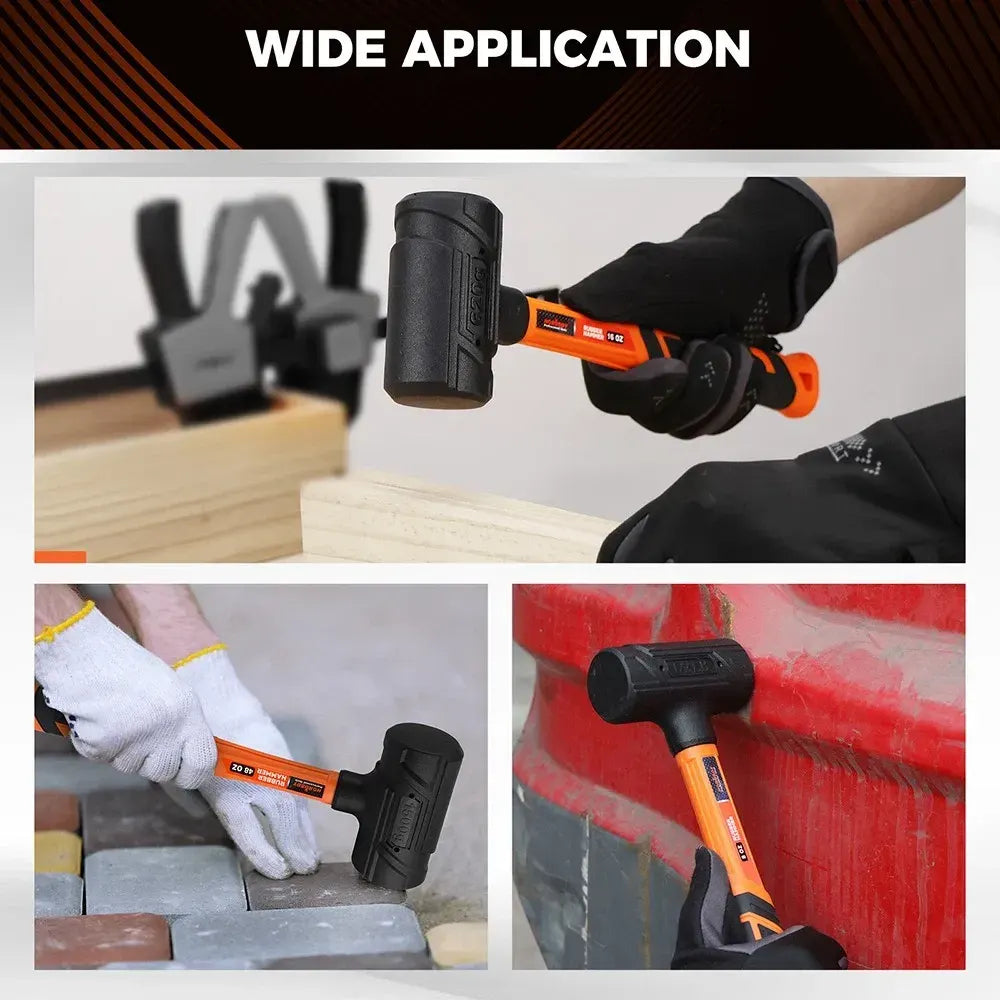 HORUSDY 4PCS Dead Blow Hammer Set Steel Shot Non-Slip Grip Carpentry & Tile - Image 8