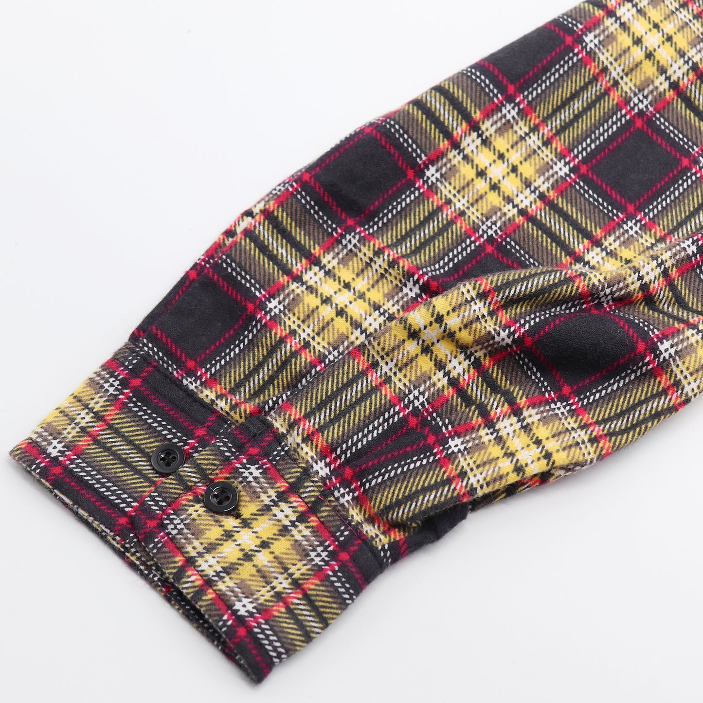 Men's 100% Cotton Flannelette Shirt Long Sleeve Plaid Check Flannel w Pockets, Golden Horizon Plaid, M - Image 6