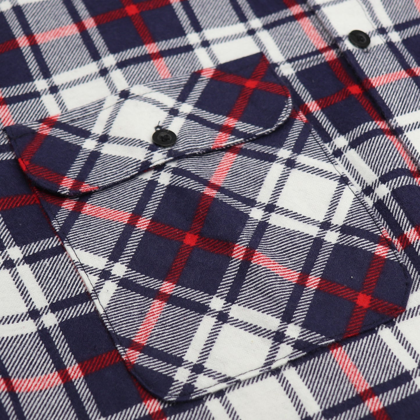 Men's 100% Cotton Flannelette Shirt Long Sleeve Plaid Check Flannel w Pockets, Snowfall Navy Plaid, S - Image 5