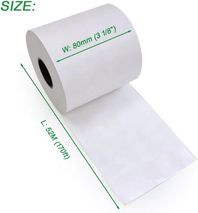 6 Rolls Linerless Printing Label Paper 80 mm × 52 m for Takeaway Shop Restaurant - Image 6