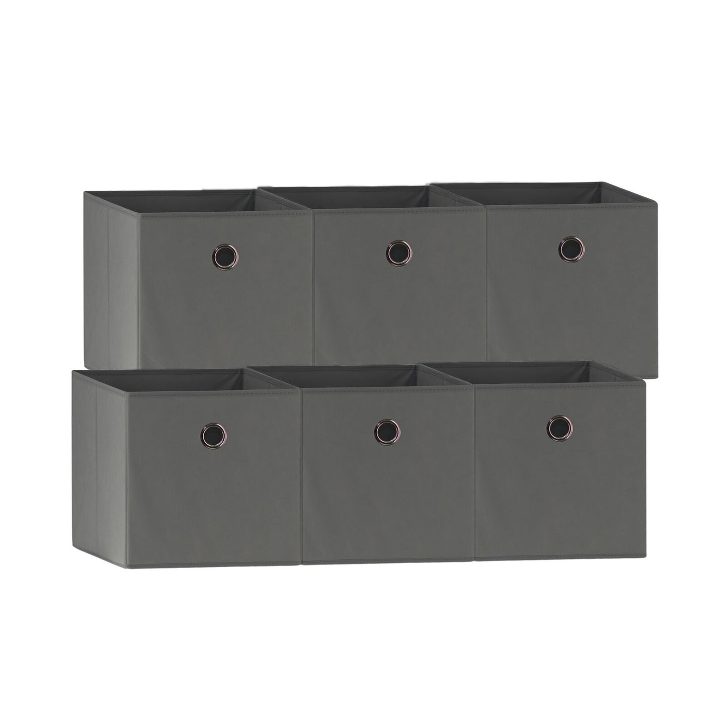 SORTI 33x33x27 CM Grey 6-Pack Foldable Storage Cubes - Fabric Bookcase Organizers for Toys and More - Image 5
