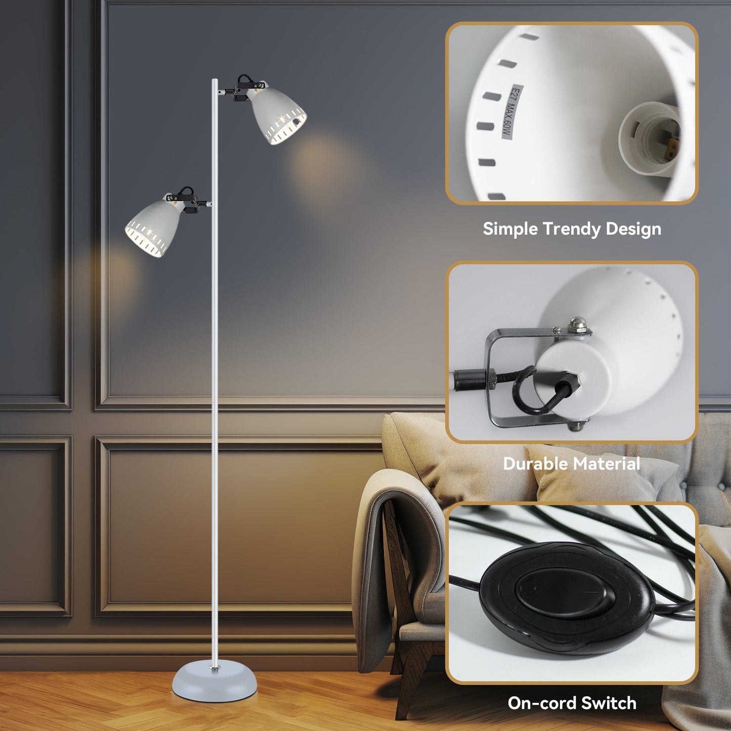 Audrey Floor Lamp - White - Image 9