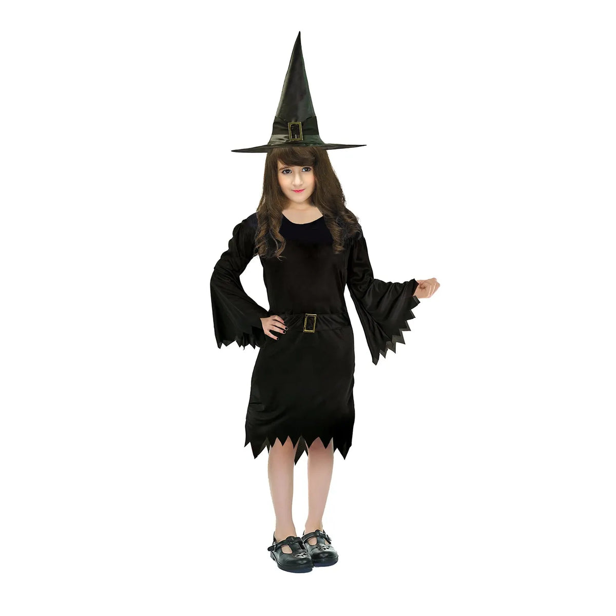 Children Classic Wicked Witch Costume Halloween Wicked Party Dress Up - Black - Image 5