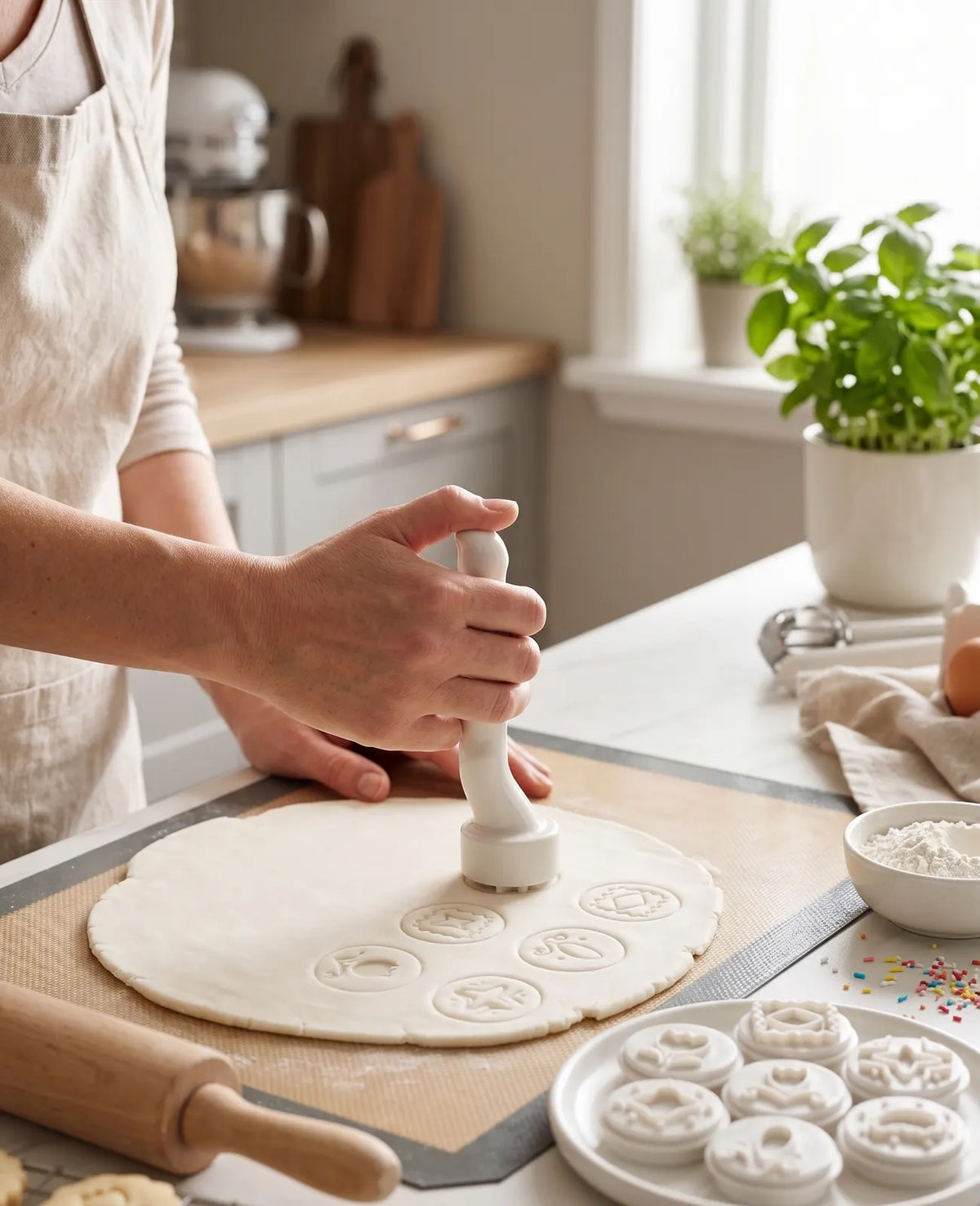 Avanti 9-Piece Fondant Stamp Set w/ Interchangeable Design Discs (Decorating Tool) - Image 4