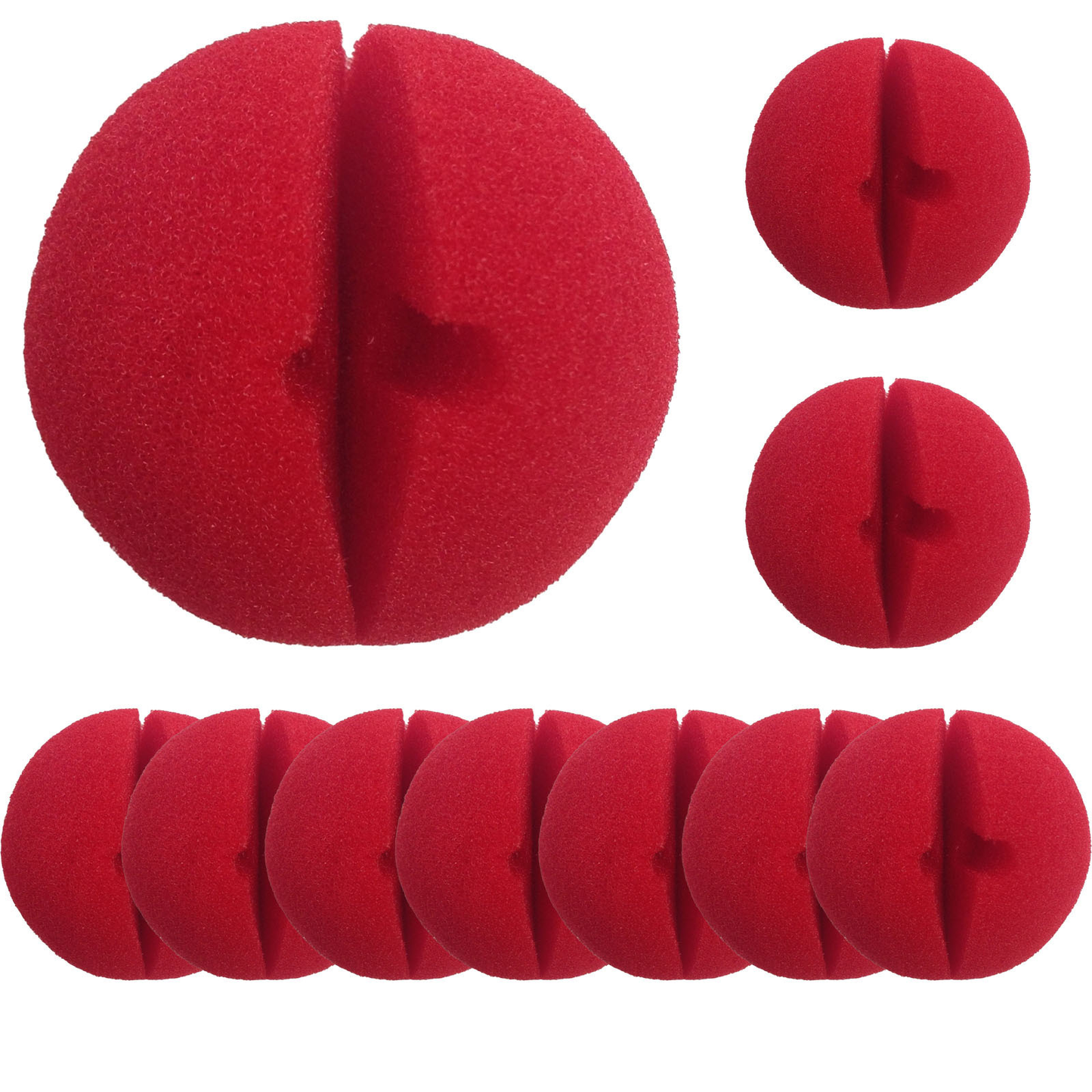 10x Soft CLOWN NOSES Costume Circus Halloween Spongy Fancy Fun Silly in Red - Image 8