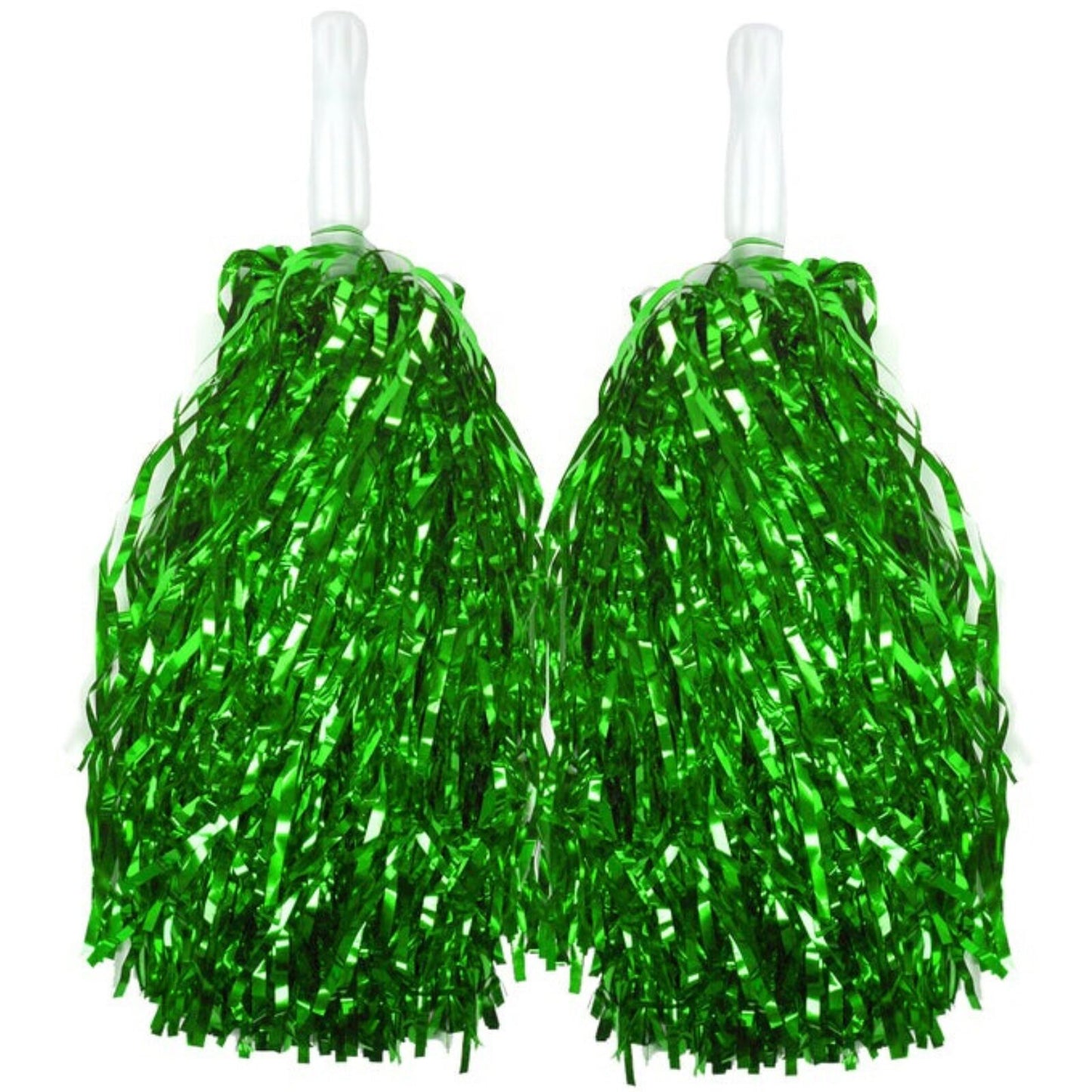 Green Metallic Cheerleading Pom Poms – Set of 2 w/ Easy-Grip Handles Australia Day - Image 2