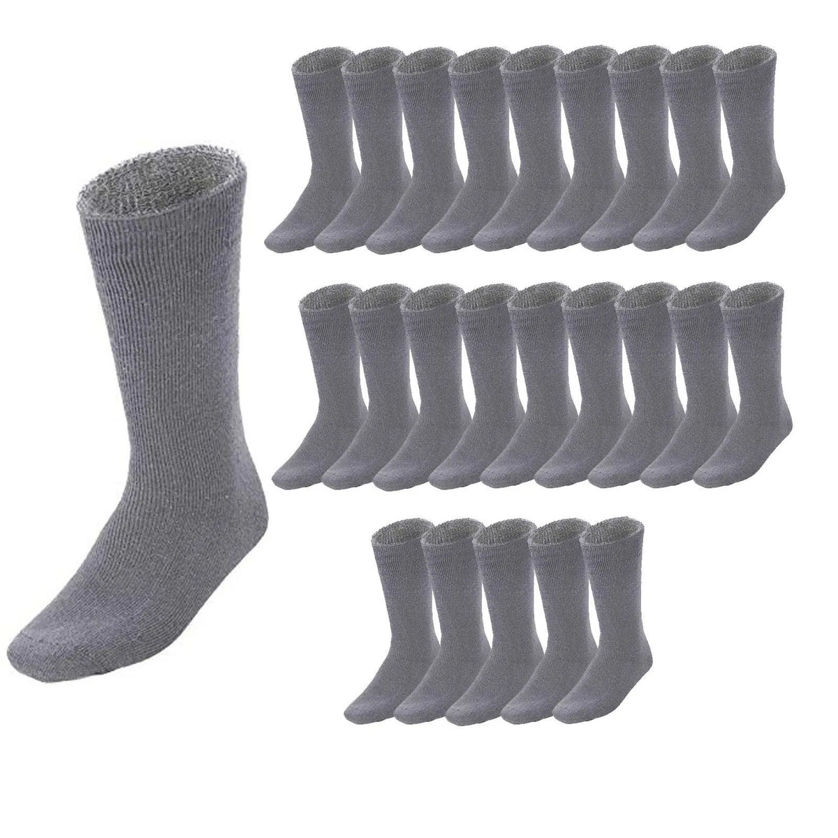 24 Pairs BAMBOO SOCKS Mens Heavy Duty Premium Thick Work Socks Cushion BULK - Charcoal Grey - Image 2