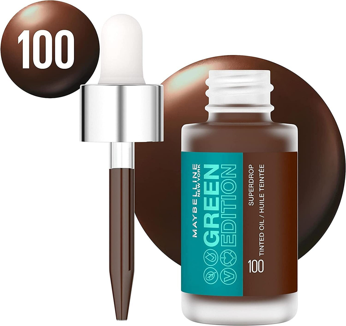 Maybelline Green Edition Superdrop Tinted Oil Foundation – Shade 100 - Image 4