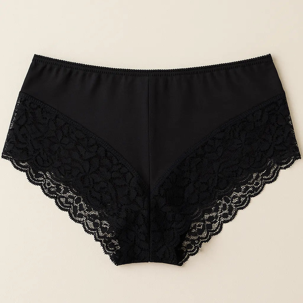 3x Womens Lace Boyshort Boyleg Full Briefs Underwear Undies in Black - Image 3