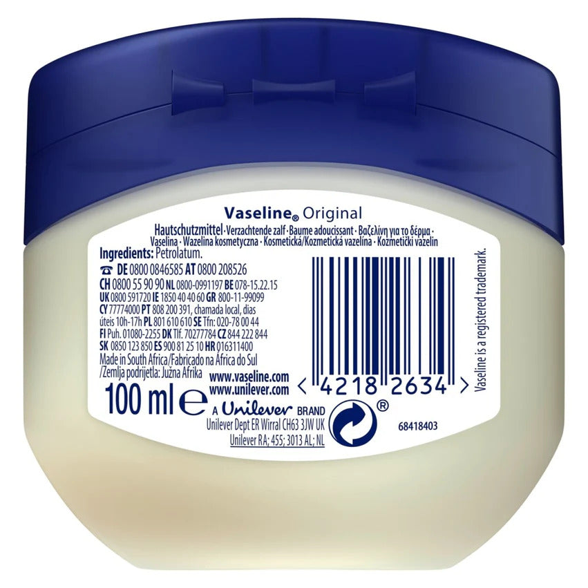 Vaseline 100mL Original Pure Petroleum Jelly Dermatological Tested - Image 3