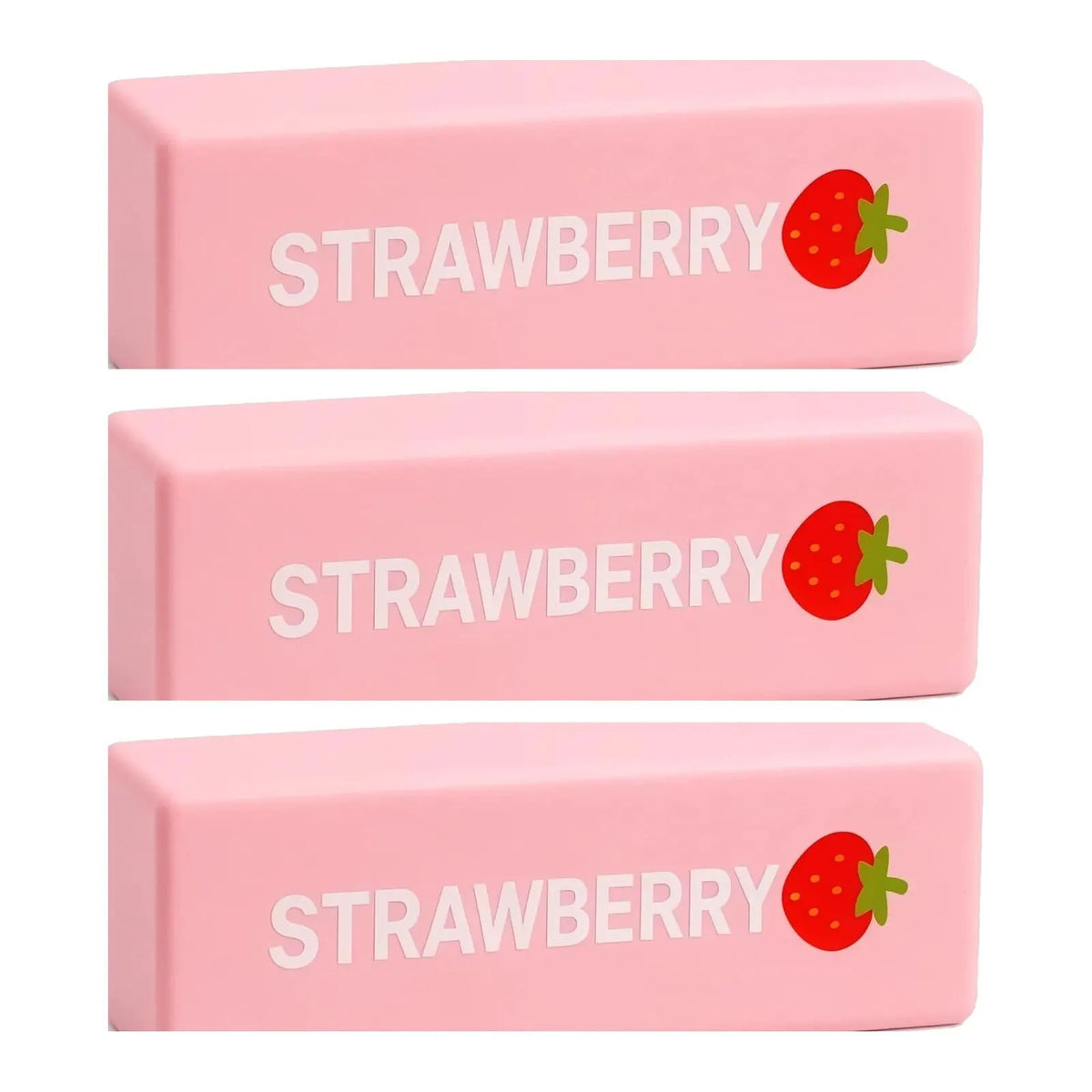 3pc Set 13cm Strawberry Scented Squishy Fidget Blocks Squeezy Stress Relief Sensory Toys
