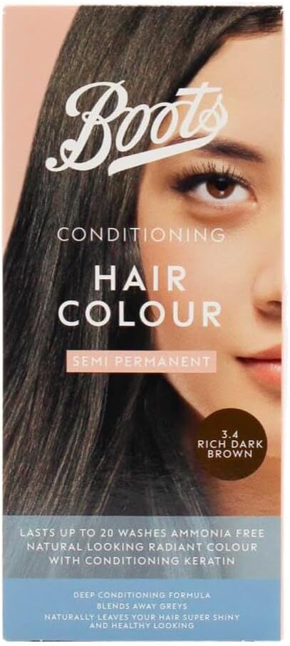 Boots Semi Permanent Hair Hair Colour, Rich Dark Brown 3.4 - Image 2