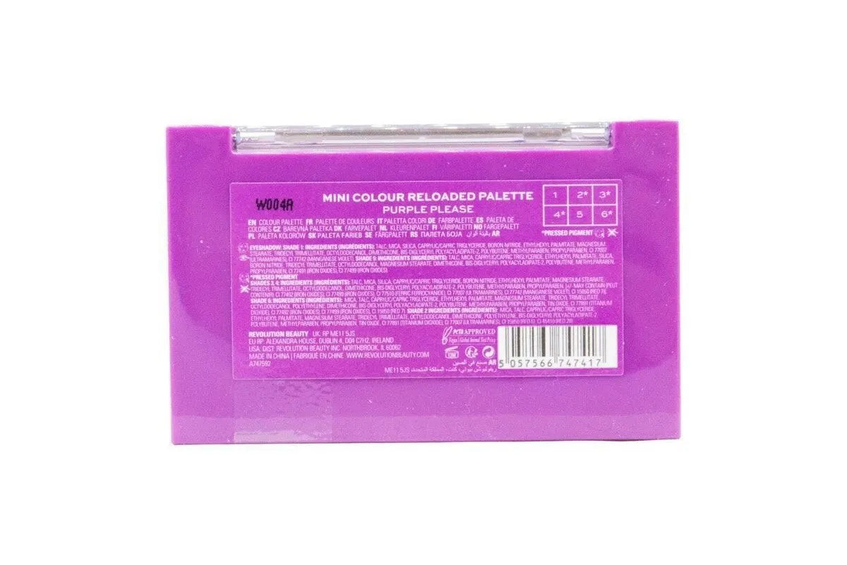 3x Revolution Mini Shadow Palette Mini Colour Reloaded Eye Shadow - Purple Please - Image 4