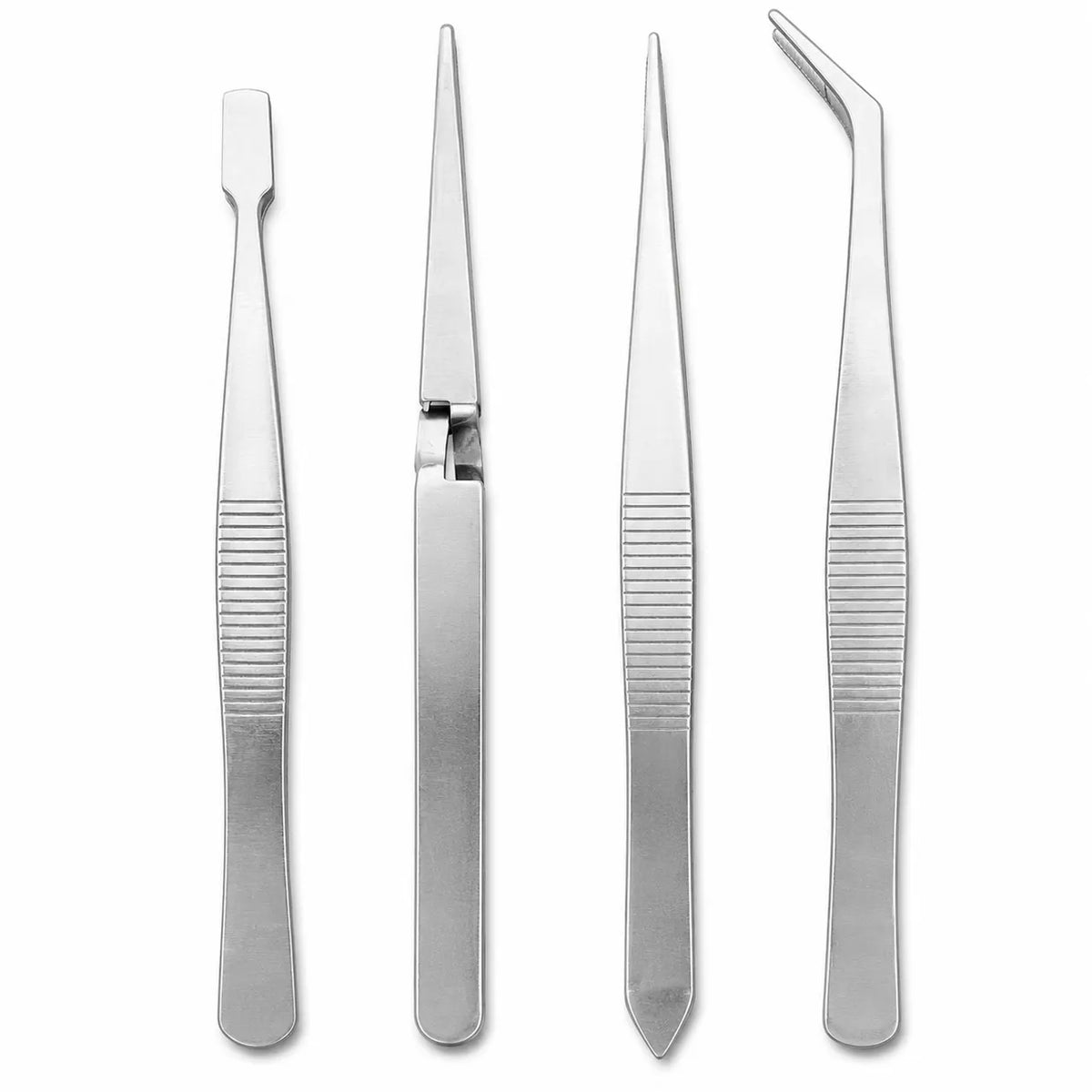 4pcs Tweezer Set Kit Stainless Steel Tool Multipurpose Plucker - Image 2