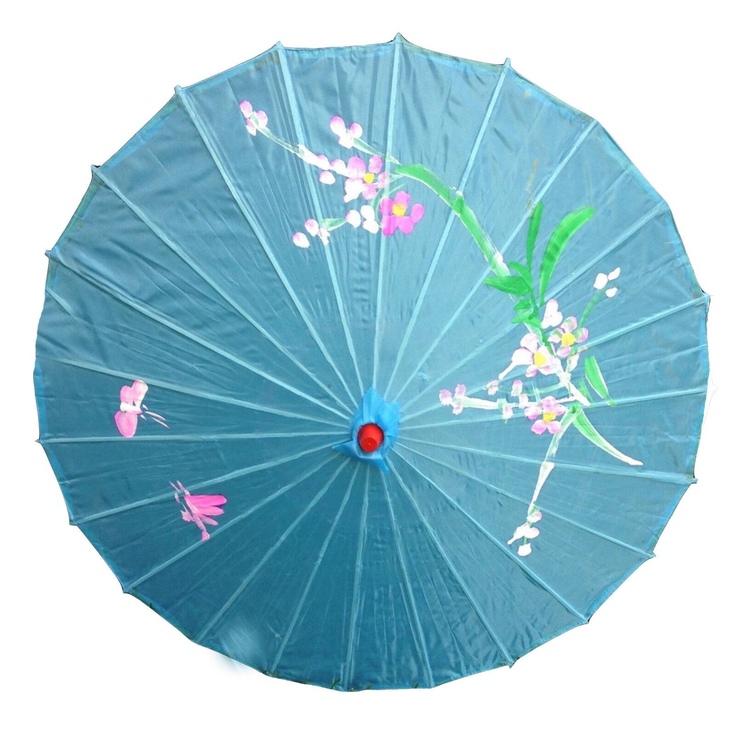 6x PARASOL UMBRELLA Chinese Japanese Bamboo Flower Pattern 80cm Large BULK - Sky Blue - Image 4